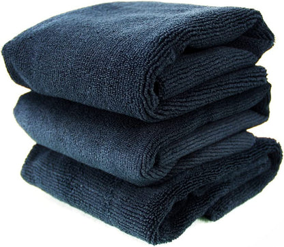 MIC_805_3 Monster Edgeless Microfiber Towel, Black (16 In. X 16 In.) (Pack of 3)