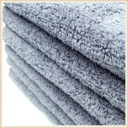 Edgeless Microfiber Towel Car Drying Wash Buffing 6Pack 16"X16" Ultra Plush 450Gsm Detailing Cloth (Gray)