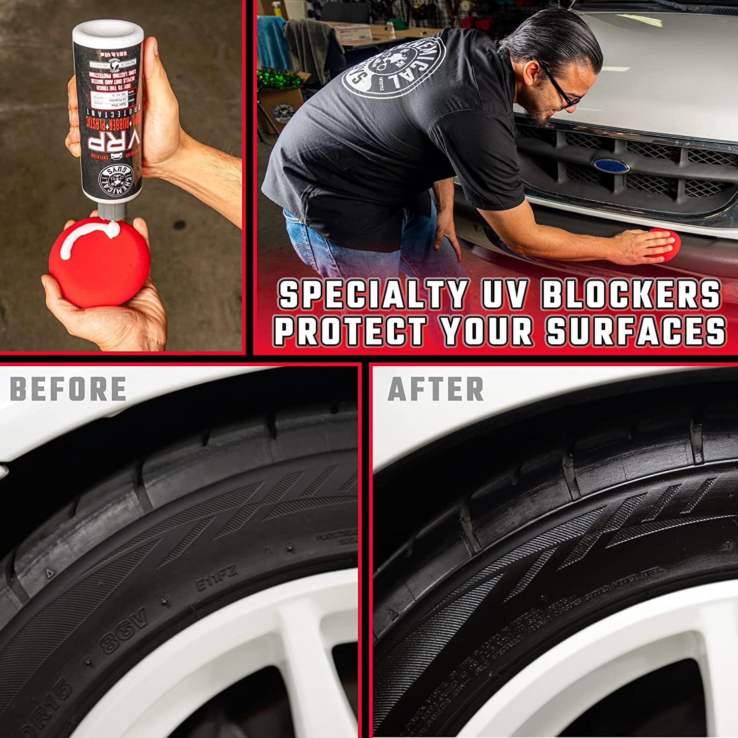 TVD_107_1603 VRP Vinyl, Rubber and Plastic Non-Greasy Dry-To-The-Touch Long Lasting Super Shine Dressing for Tires, Trim and More, Safe for Cars, Trucks, Suvs, Rvs & More (3 X 473 Ml)