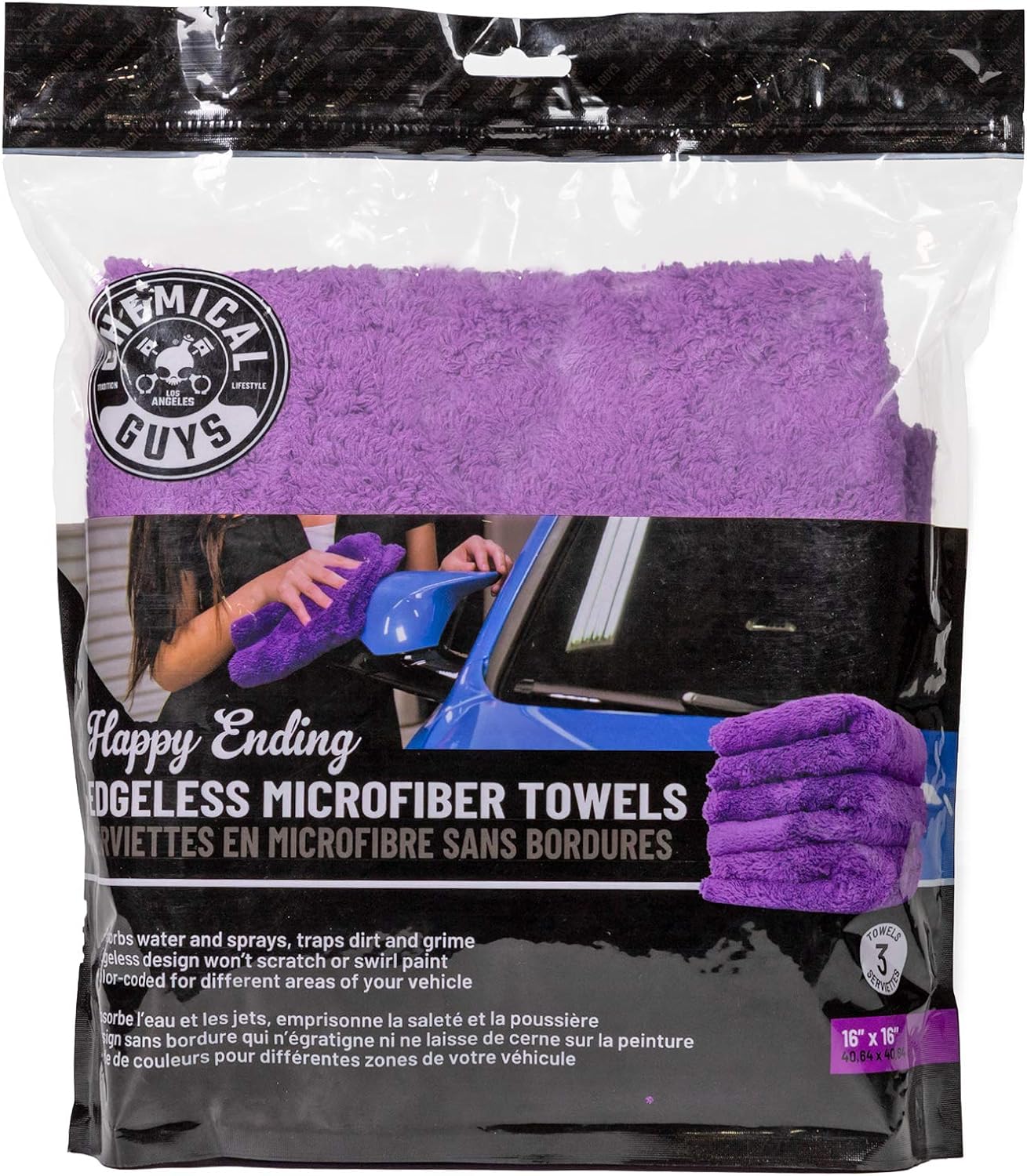 Happy Ending Ultra Plush Edgeless Microfiber Towel, Purple