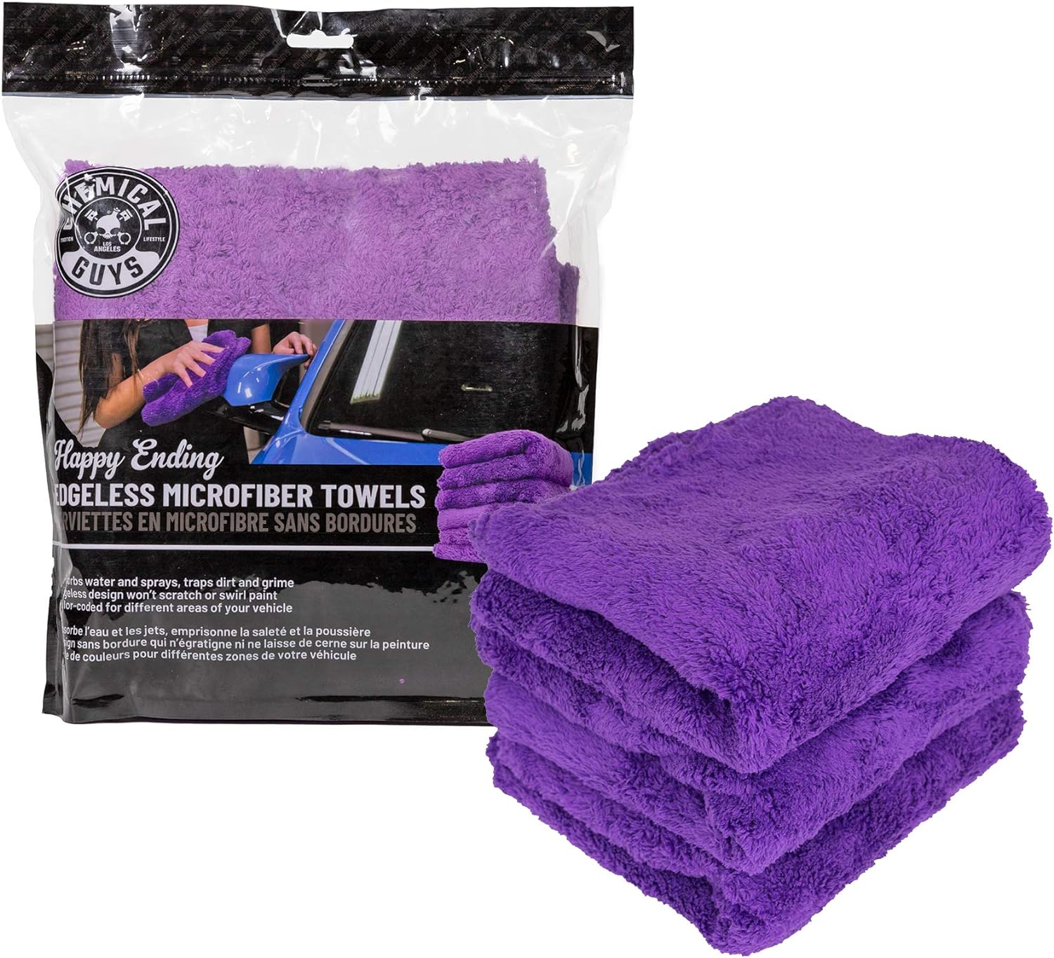 Happy Ending Ultra Plush Edgeless Microfiber Towel, Purple