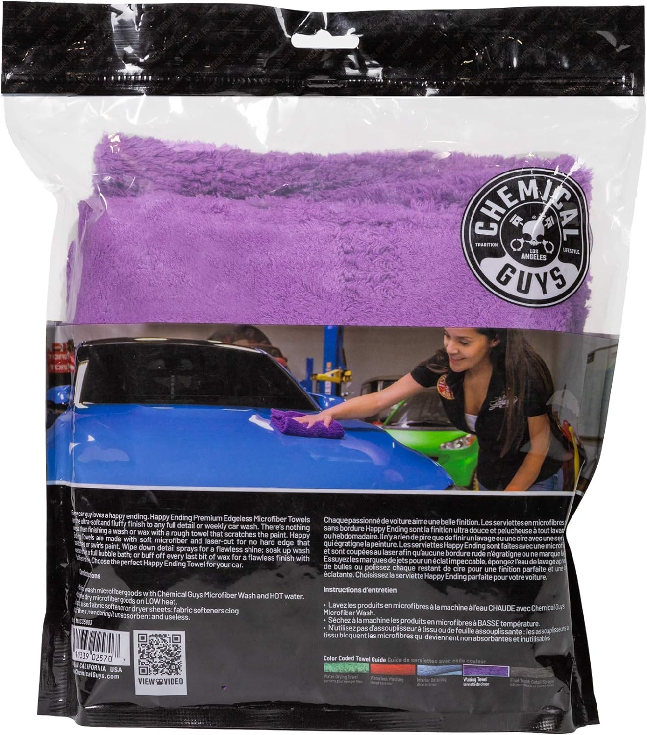 Happy Ending Ultra Plush Edgeless Microfiber Towel, Purple