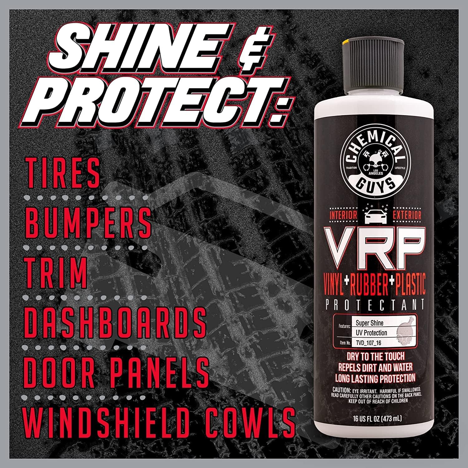 TVD_107_1603 VRP Vinyl, Rubber and Plastic Non-Greasy Dry-To-The-Touch Long Lasting Super Shine Dressing for Tires, Trim and More, Safe for Cars, Trucks, Suvs, Rvs & More (3 X 473 Ml)