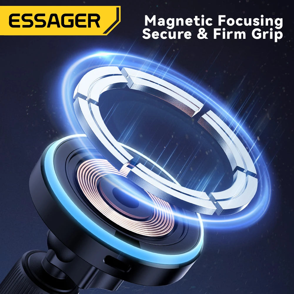 RGB Magnetic Car Phone Holder Qi - Wireless Charger 