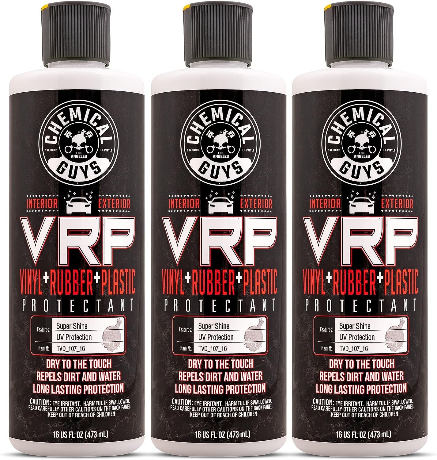 TVD_107_1603 VRP Vinyl, Rubber and Plastic Non-Greasy Dry-To-The-Touch Long Lasting Super Shine Dressing for Tires, Trim and More, Safe for Cars, Trucks, Suvs, Rvs & More (3 X 473 Ml)